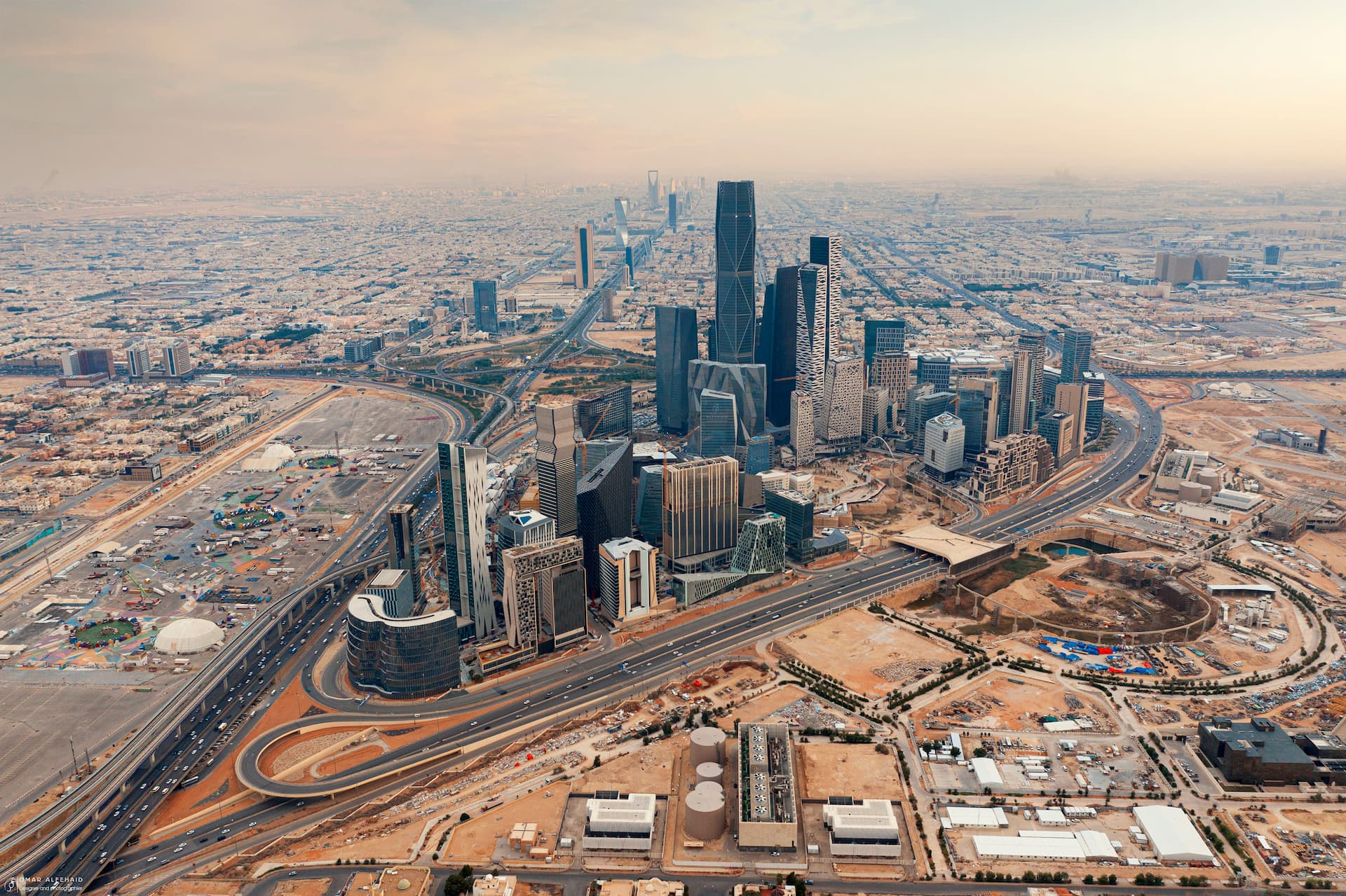 Aerial view of Riyadh skyline